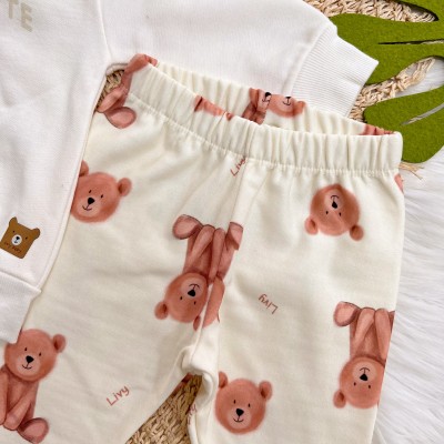 Conj. Casaco Super Cute Baby Bear e Calça - Off White
